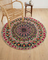Venetian Tapestry Collection Area Rug -  Burano Round Multi  lifestyle 48
