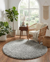 Eternal Plush Oasis Collection Area Rug -  Tranquility (Ash) Round Ash  lifestyle 59