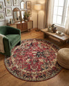 Neptune Elegance Collection Area Rug -  Galatea (Burgundy) Round Burgundy  lifestyle 70