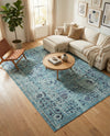 Chateau Elegance Collection Area Rug -  Louvre Rectangle Light Blue  lifestyle 21