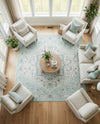 Savannah Series Collection Area Rug - Charleston (Mint) Square Mint  lifestyle 44