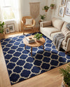 Lattice Gardens Collection Area Rug -  Bloomfield (Dark Blue) Square Dark Blue  lifestyle 71