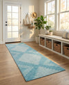 Seychelles Stripes Collection Area Rug - Mahe (Light Blue) Runner Light Blue  lifestyle 32