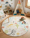 Wonder Tykes Collection Area Rug -  Abstracta Round Ivory  lifestyle 26