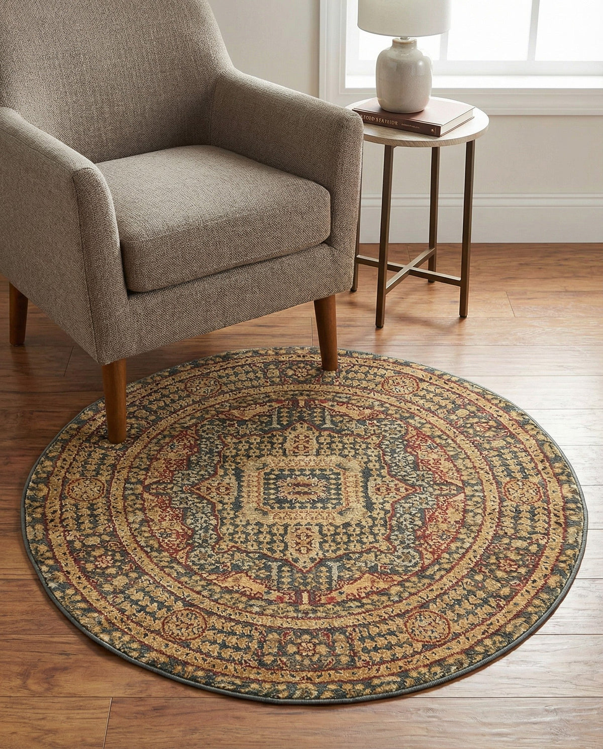 Ottoman Elegance Collection Area Rug - Sultan Round Blue  lifestyle 170