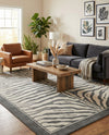 Savannah Sojourn Collection Area Rug -  Kalahari Rectangle Gray and Ivory  lifestyle 29