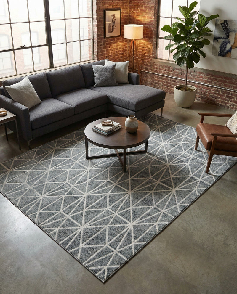 Garden Maze Retreat Collection Area Rug -  Arborlane Rectangle Gray  lifestyle 18