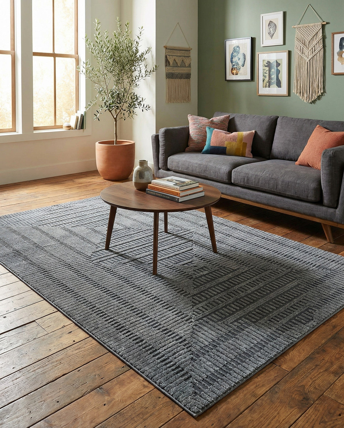 Haven Tapestry Collection Area Rug -  TranquilGlade Rectangle Serenity Blue  lifestyle 18