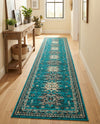 Tabriz Tapestries Collection Area Rug - Azerbaijan (Turquoise) Runner Turquoise  lifestyle 51