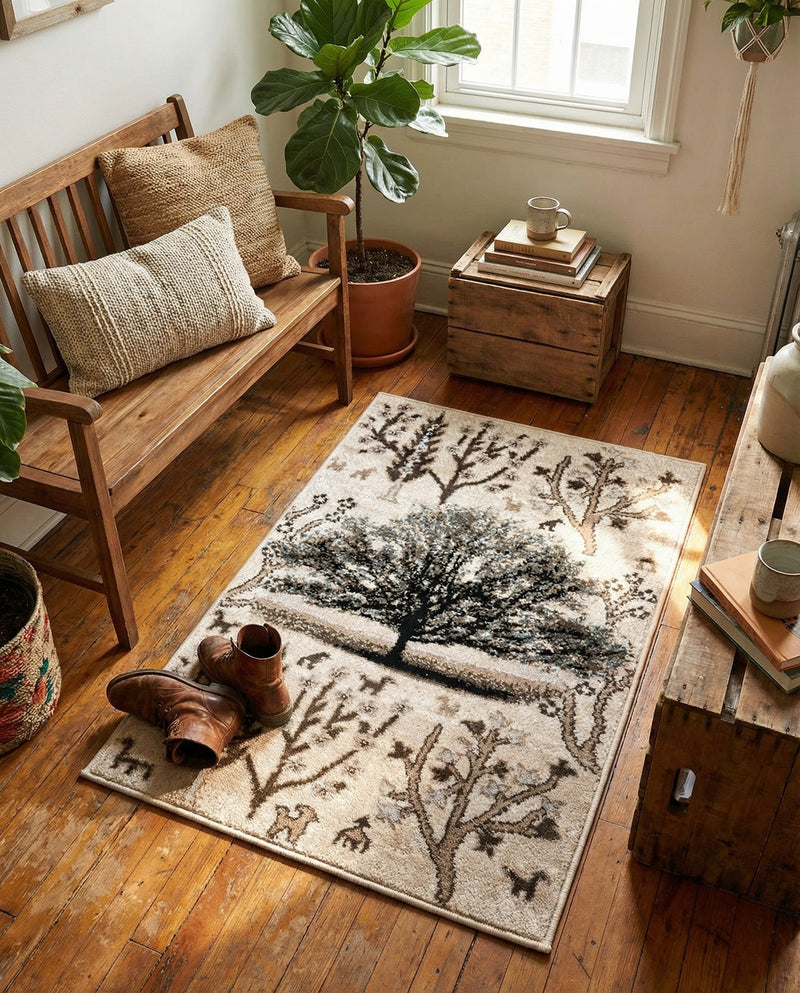 Coastal Haven Collection Area Rug -  Coastline Rectangle Beige  lifestyle 11