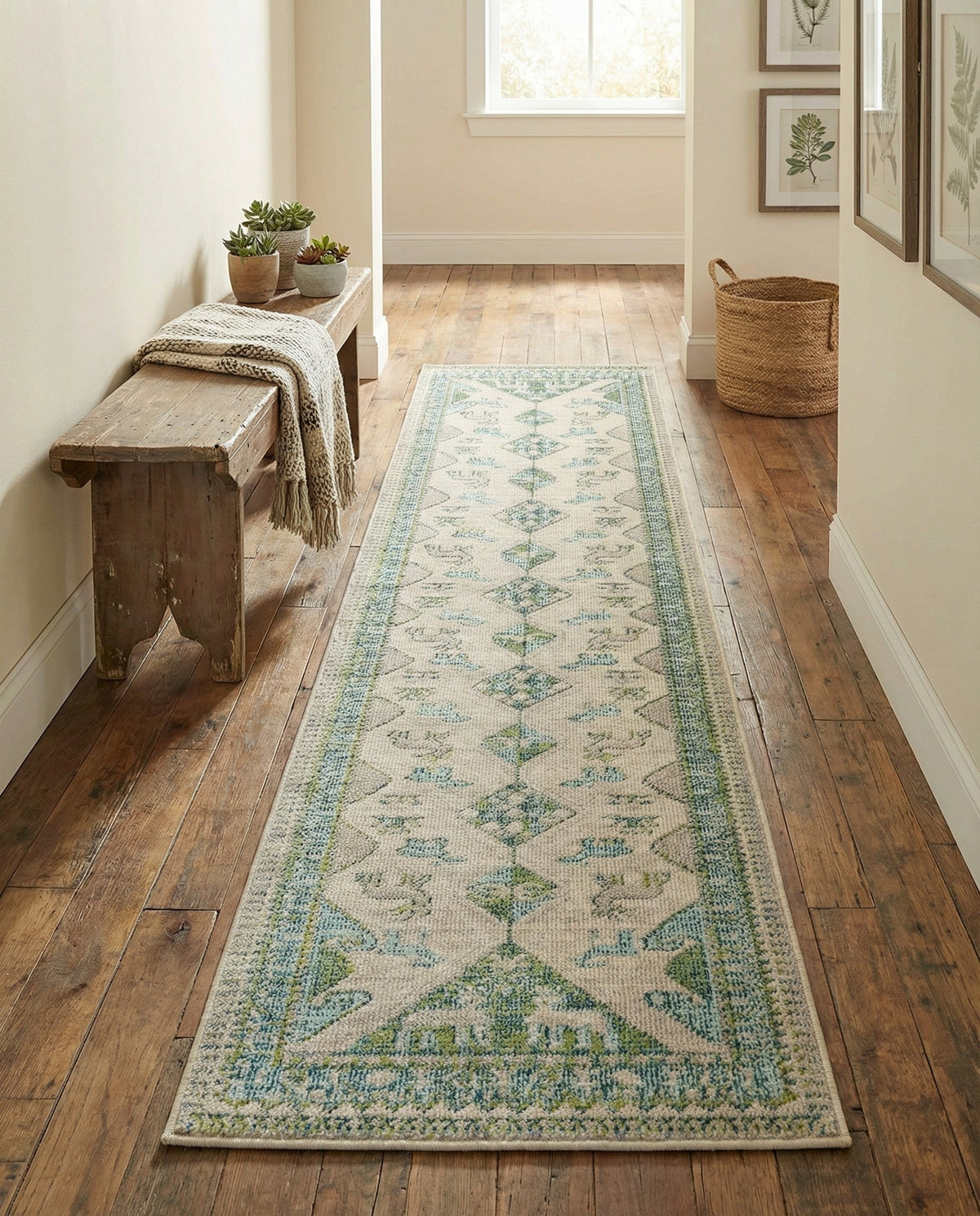 Sedona Vista Collection Area Rug -  Nolina Runner Green  lifestyle 96