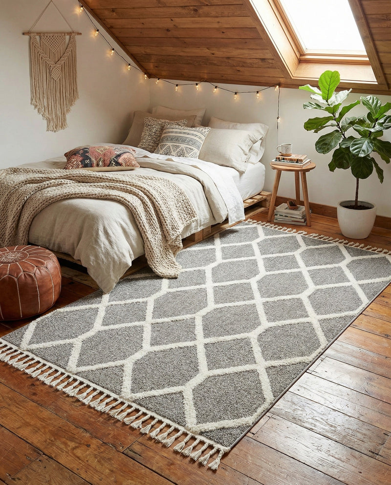 Sahara Chic Collection Area Rug -  Tuareg Rectangle Gray  lifestyle 35