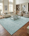 Marrakesh Lattice Collection Area Rug - Casablanca (Aqua) Rectangle Aqua  lifestyle 8