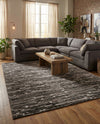 Sienna Collection Area Rug -  Rome Rectangle Black and Ivory  lifestyle 45