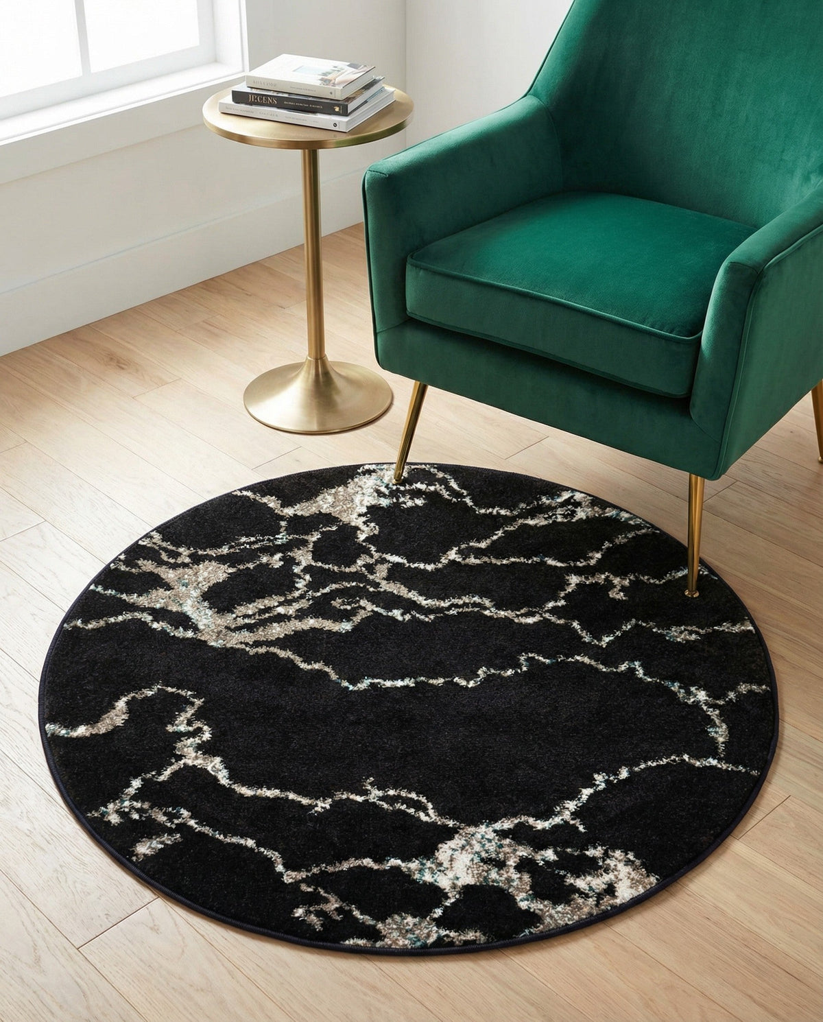 Brighton Terrace Collection Area Rug -  Aldrington Round Navy Blue  lifestyle 136