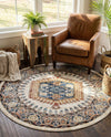 Eden Oasis Collection Area Rug -  Refuge (Cream) Round Cream  lifestyle 31