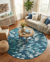 Seaside Haven Rugs Collection Area Rug -  Wavecrest Round Blue  lifestyle 62