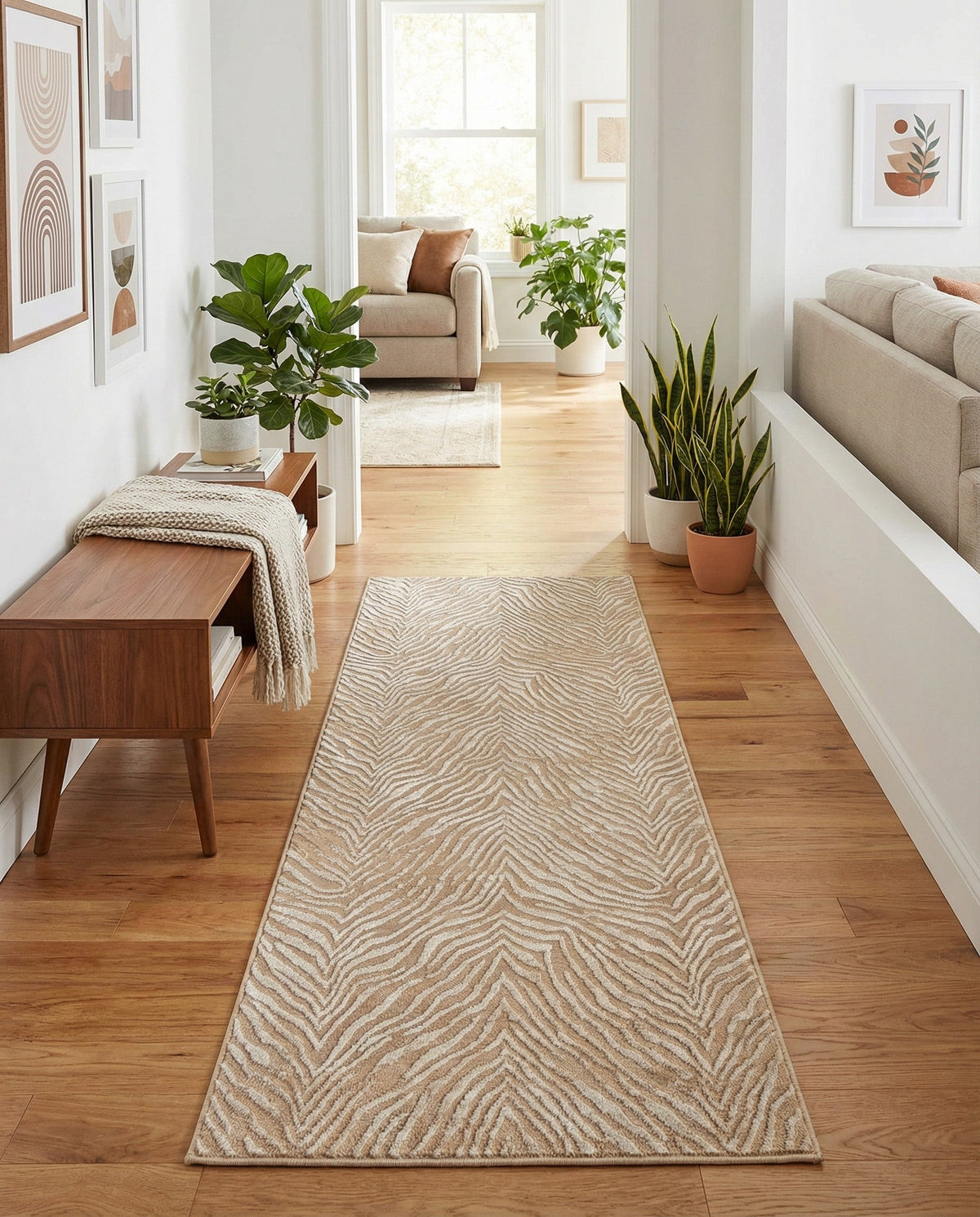 Bloomsbury Elegance Collection Area Rug -  Chelsea Runner Ivory Beige  lifestyle 196