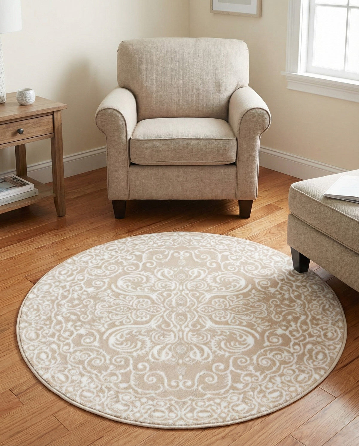 Andes Summit Collection Area Rug -  Lanín Round Beige  lifestyle 112