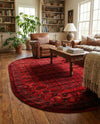 Samarkand Elegance Collection Area Rug -  Ark Oval Red  lifestyle 46
