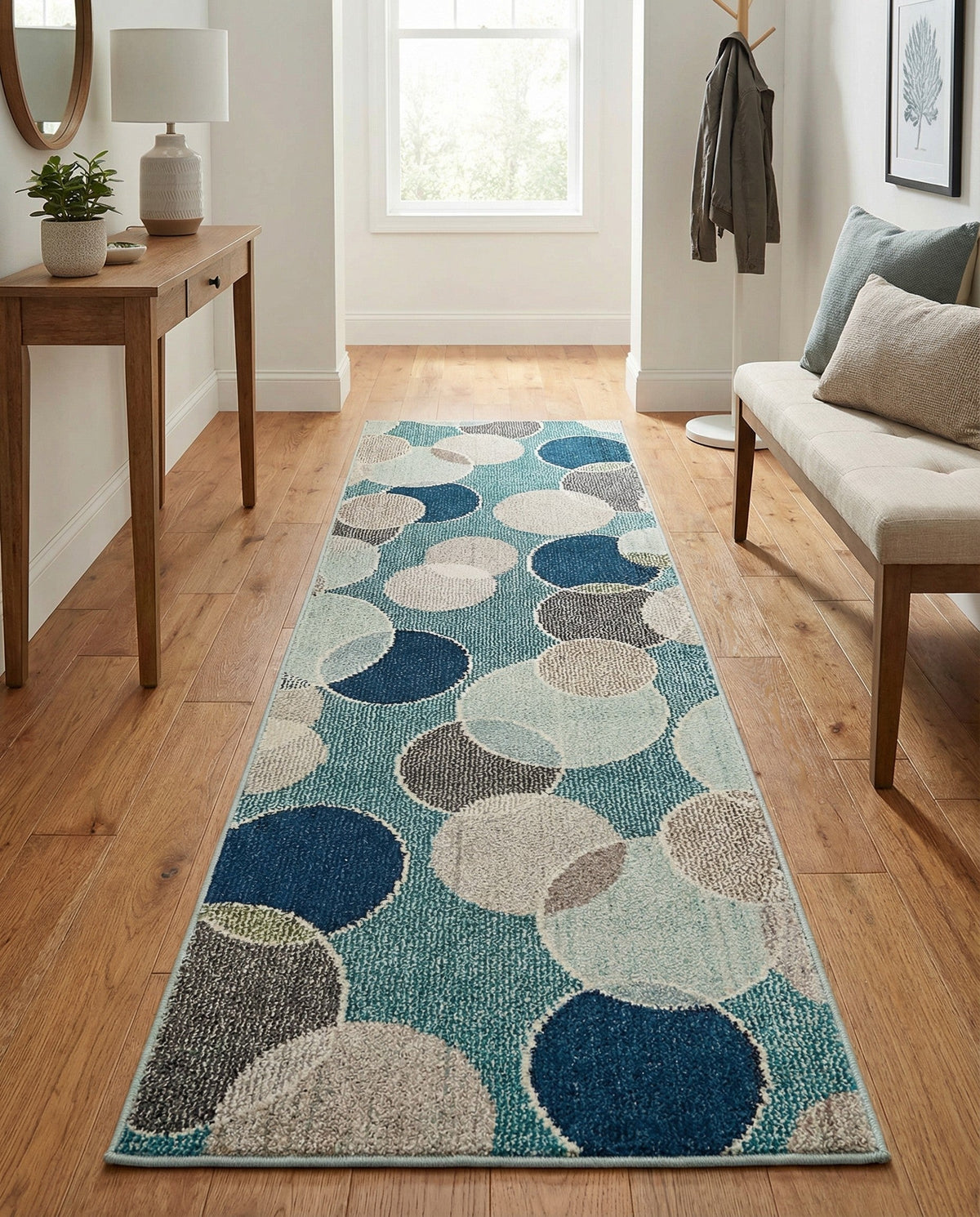 Chromatic Oasis Collection Area Rug -  Zephyr Runner Blue  lifestyle 138