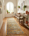 Seville Stripes Collection Area Rug -  Malaga (Yellow) Runner Yellow  lifestyle 31