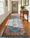 Tabriz Tapestry Collection Area Rug - Azerbaijan (Light Blue) Runner Light Blue  lifestyle 39