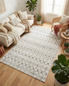 Mediterranean Lattice Collection Area Rug - Santorini (Ivory and Gray) Rectangle Ivory and Gray  lifestyle 12