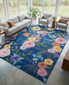 Meadow Breeze Collection Area Rug -  Petal Rectangle Blue  lifestyle 47