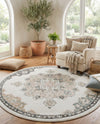 Beverly Grove Collection Area Rug - Melrose (Ivory) Round Ivory  lifestyle 58