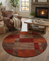 Autumn Meadow Collection Area Rug -  Sycamoreside (Multi) Round Multi  lifestyle 80