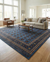 Samarkand Elegance Collection Area Rug -  Margilan (Blue) Square Blue  lifestyle 69