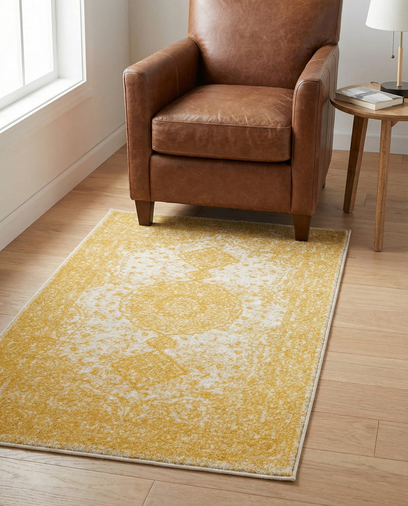 Dover Terrace Collection Area Rug - Marina (Yellow) Rectangle Yellow  lifestyle 21