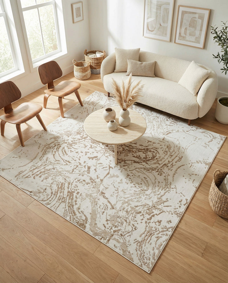 Coastal Haven Collection Area Rug -  Nautilus Square Ivory  lifestyle 51
