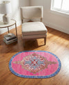 Heritage Elegance Collection Area Rug -  Winterthur (Fuchsia) Oval Fuchsia  lifestyle 72