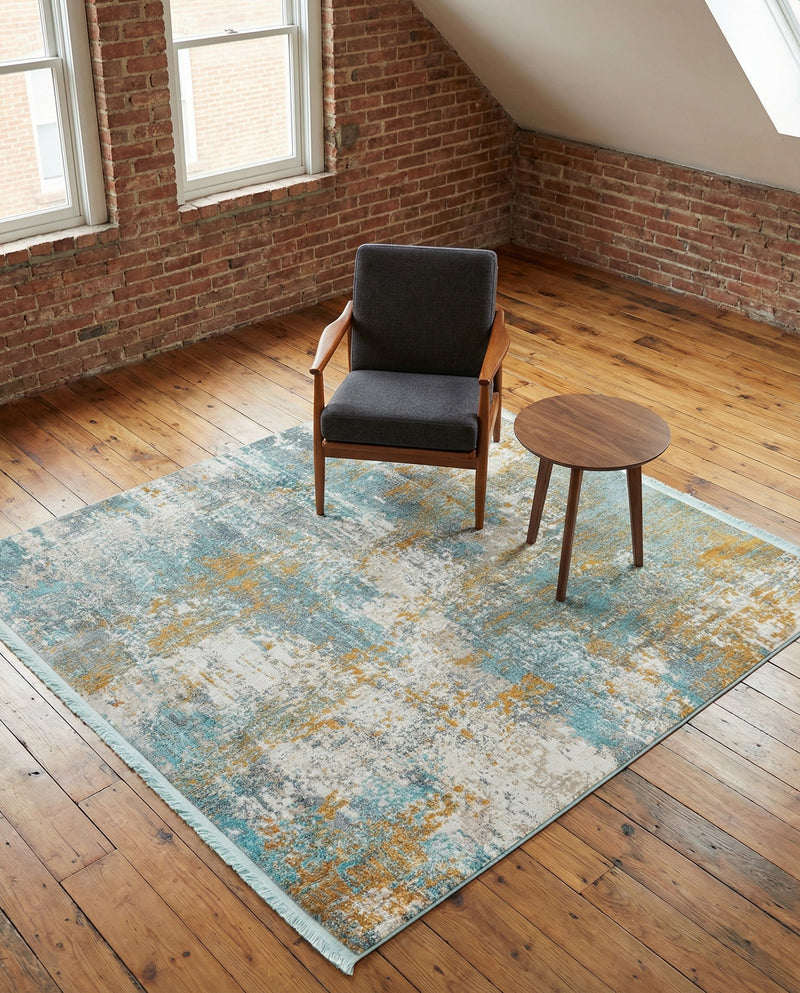 Arcadia Rugs Collection Area Rug -  Nirvana Square Cream Blue  lifestyle 67