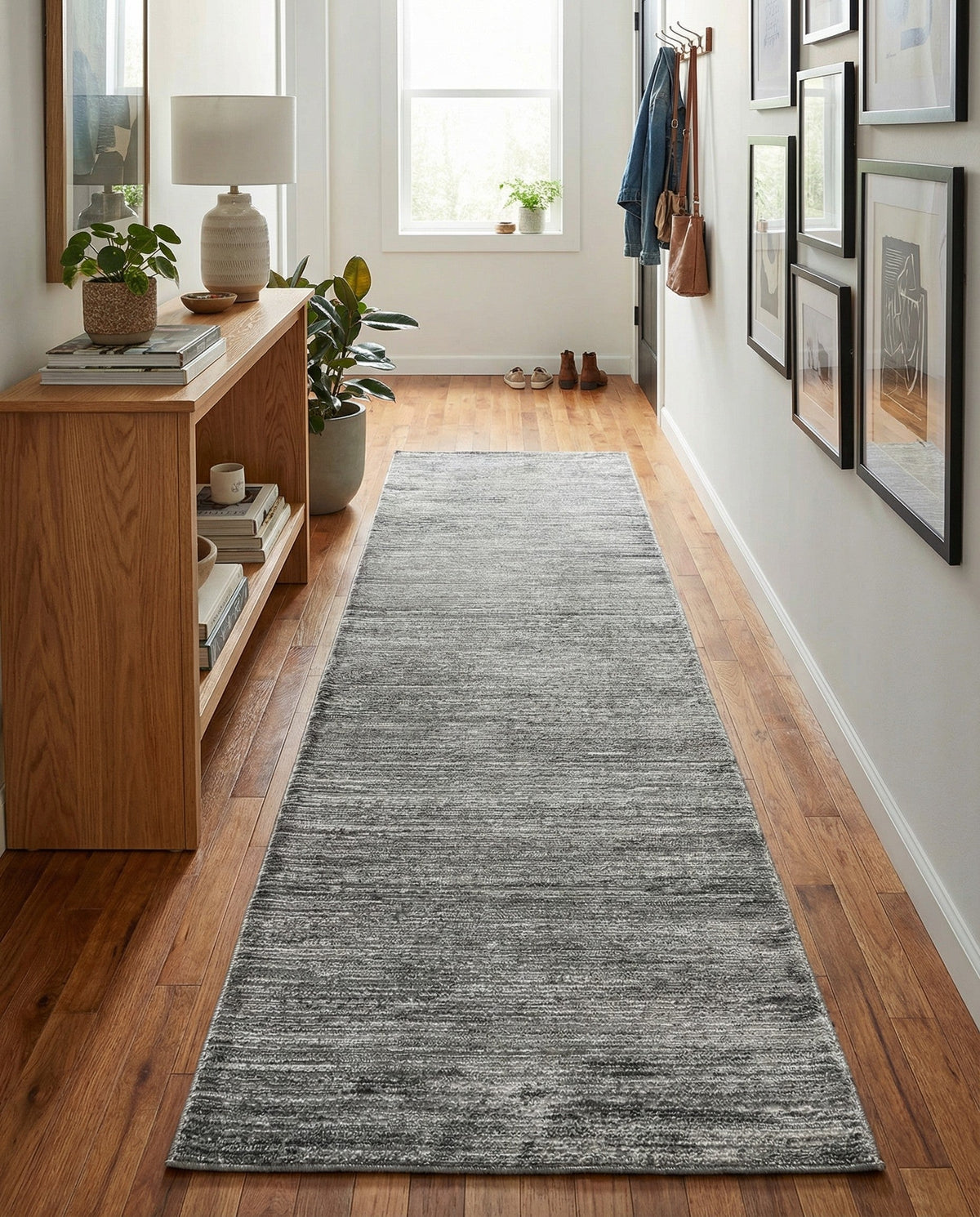 Bloomsbury Elegance Collection Area Rug -  Kensington (Gray) Runner Gray  lifestyle 90