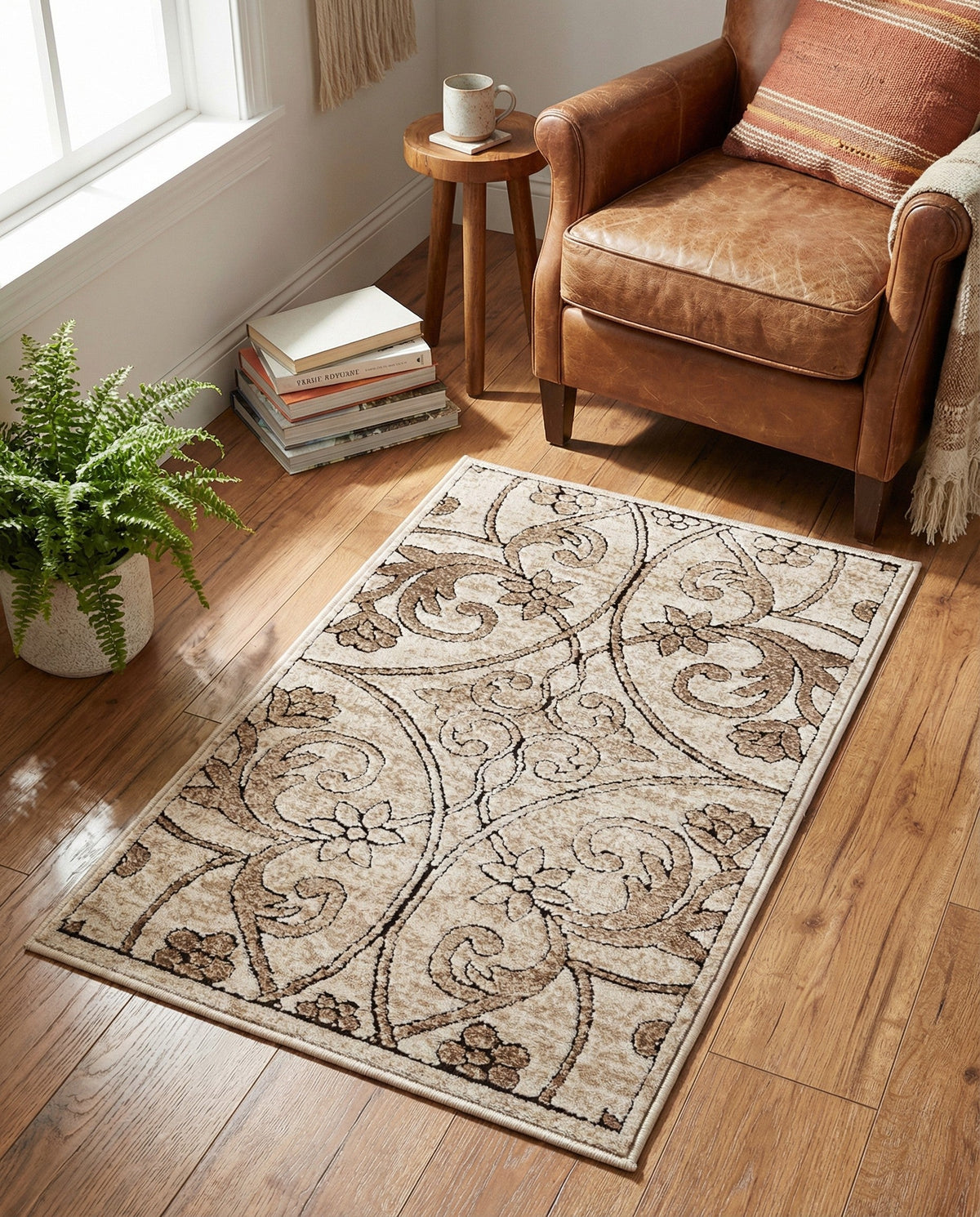 Andes Summit Collection Area Rug -  Merida Rectangle Dark Beige  lifestyle 20