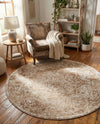 Cambridge Classics Collection Area Rug -  Magdalene (Beige) Round Beige  lifestyle 63