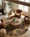 Bistro Lounge Collection Area Rug -  Piccolo Round Beige  lifestyle 43