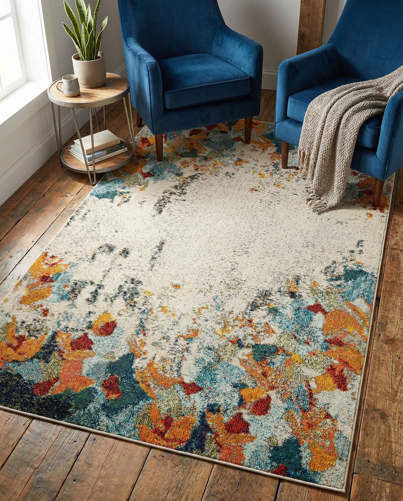 Chromatic Oasis Collection Area Rug -  Twilight Rectangle Multi  lifestyle 29