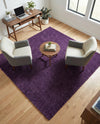 Solid Shag Seaside Collection Area Rug - Azure Cove (Violet) Square Violet  lifestyle 53