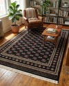 Samarkand Elegance Collection Area Rug -  Margilan (Dark Green) Rectangle Dark Green  lifestyle 28
