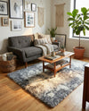 Cozy Haven Shag Collection Area Rug -  Tranquility (Smoke Gray) Rectangle Smoke Gray  lifestyle 24