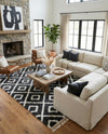Cozy Cove Shag Collection Area Rug -  Dunes Rectangle Black and White  lifestyle 50