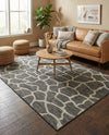 Savannah Escape Collection Area Rug -  Rainforest Rectangle Charcoal Gray  lifestyle 56