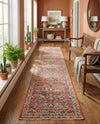 Seville Stripes Collection Area Rug -  Malaga (Brick Red) Runner Brick Red  lifestyle 75