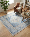 Savannah Series Collection Area Rug -  Augusta (Sky blue) Square Sky blue  lifestyle 48