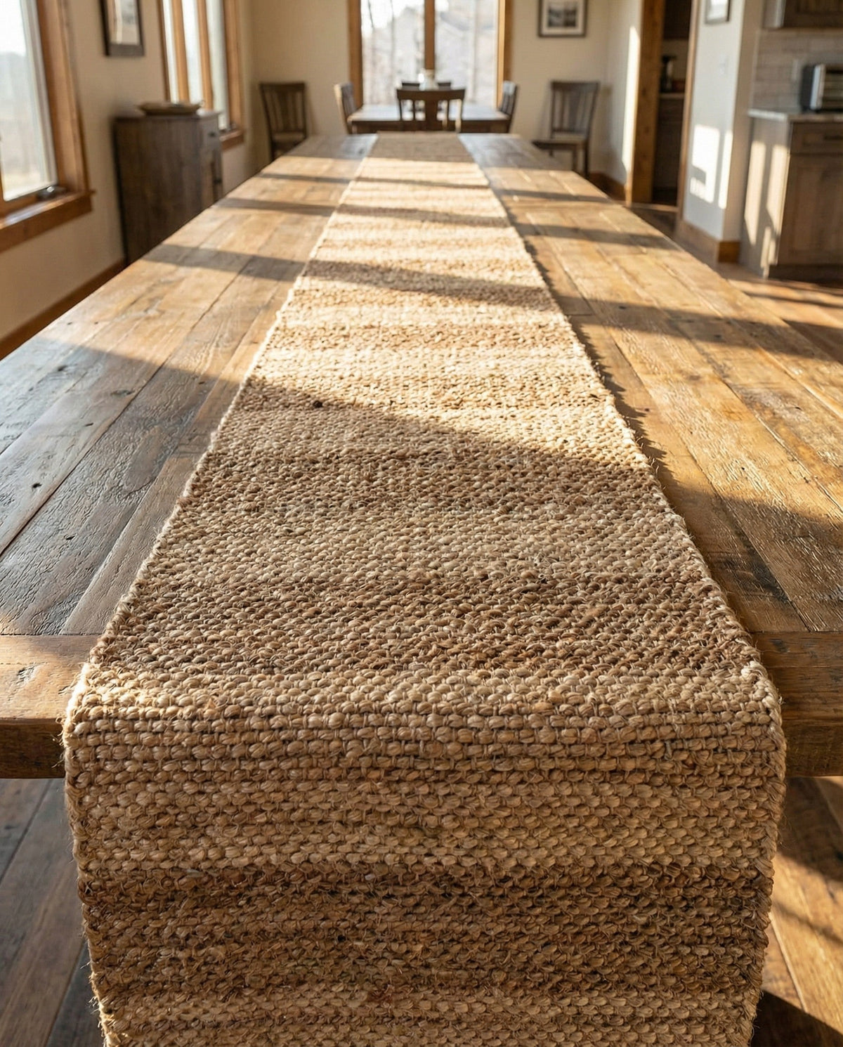 Woven Seaside Jute Collection Area Rug - Nantucket Table Runner Natural Ivory  lifestyle 161