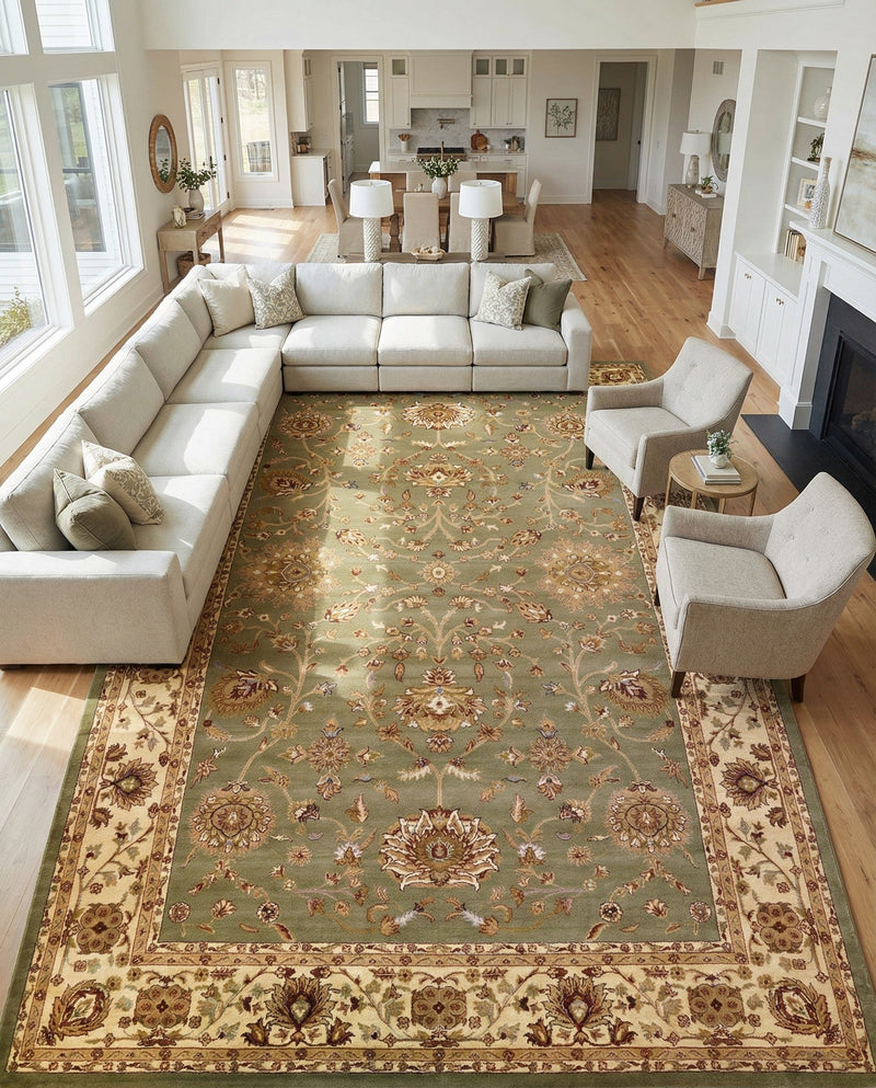 Jaipur Elegance Collection Area Rug -  City Rectangle Light Green  lifestyle 12